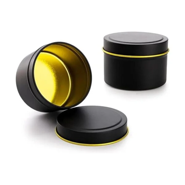 ZEAYEA 24 latas de vela 4 oz de metal redondo con tapas_5