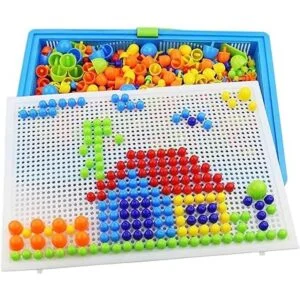 HenMerry Creativo hongo uñas mosaico Pegboard niños_5