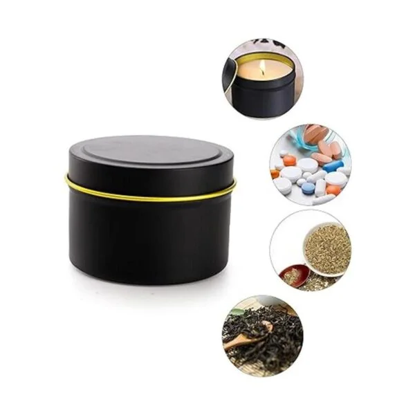 ZEAYEA 24 latas de vela 4 oz de metal redondo con tapas_6