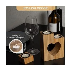 TBFM Juego de 3 portavelas decorativos hechos a mano_6