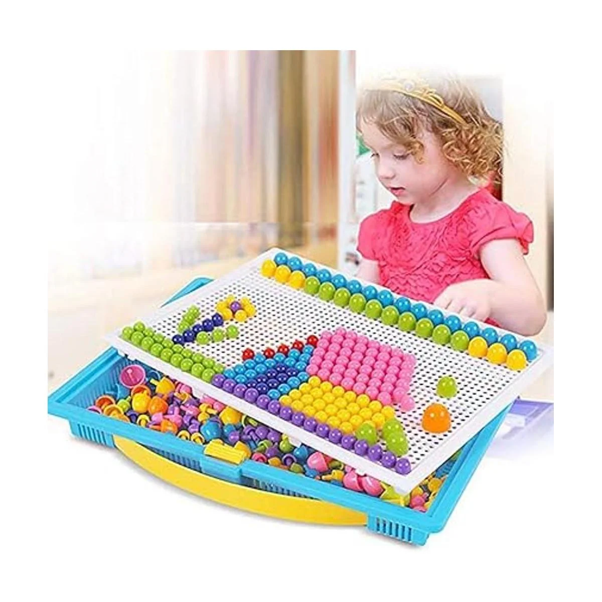 HenMerry Creativo hongo uñas mosaico Pegboard niños_2