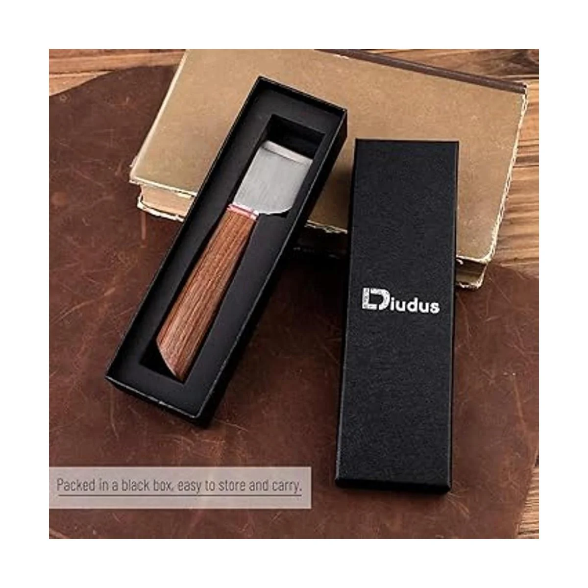 Cuchillo de corte de cuero con mango de madera cuchillo_3