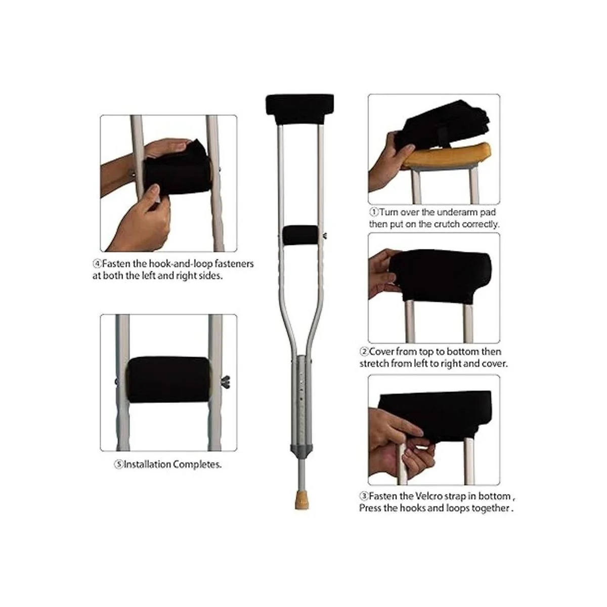 Fundas unisex para muletas y agarre de mano para axilas_5