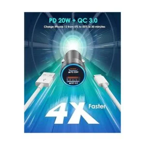 Cargador de coche para iPhone cargador rápido USB C para_2