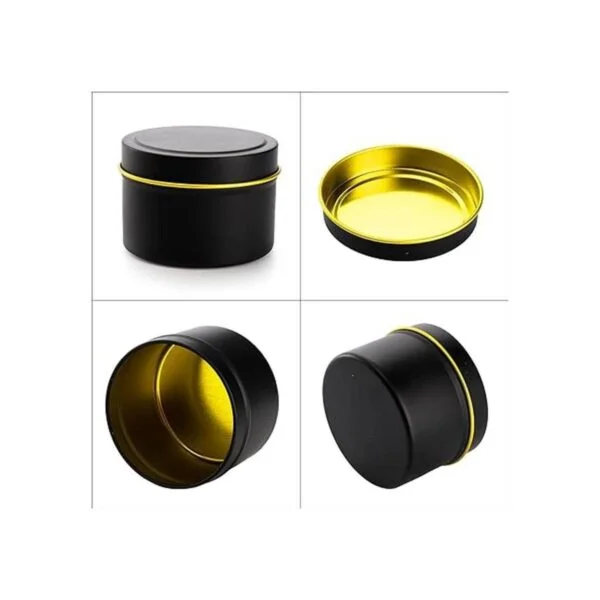 ZEAYEA 24 latas de vela 4 oz de metal redondo con tapas_3