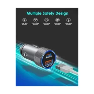 Cargador de coche para iPhone cargador rápido USB C para_4