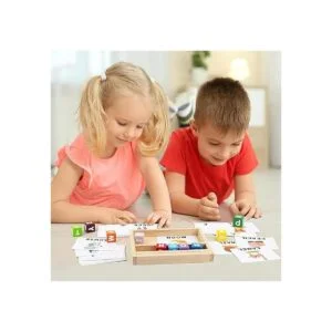 Coogam Juego de ortografía de bloques de madera letras_4