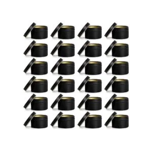 ZEAYEA 24 latas de vela 4 oz de metal redondo con tapas_1