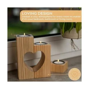 TBFM Juego de 3 portavelas decorativos hechos a mano_3