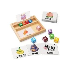 Coogam Juego de ortografía de bloques de madera letras_1