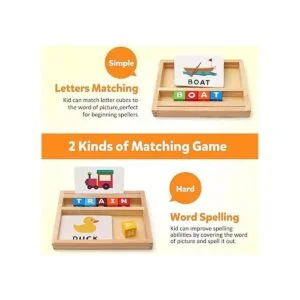 Coogam Juego de ortografía de bloques de madera letras_2