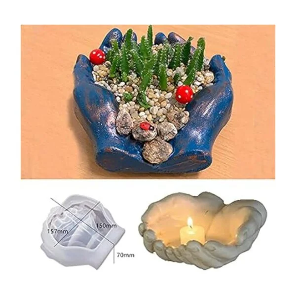 Molde de silicona de cemento en forma de mano molde de_3
