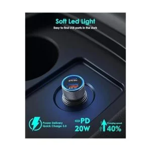 Cargador de coche para iPhone cargador rápido USB C para_5