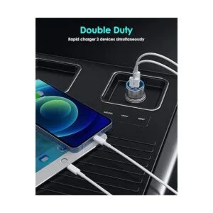 Cargador de coche para iPhone cargador rápido USB C para_3