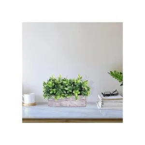 Planta de eucalipto artificial en maceta rectangular_6