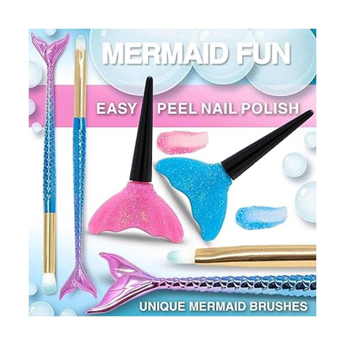 TOYLI Juego de maquillaje lavable de sirena para niños_4