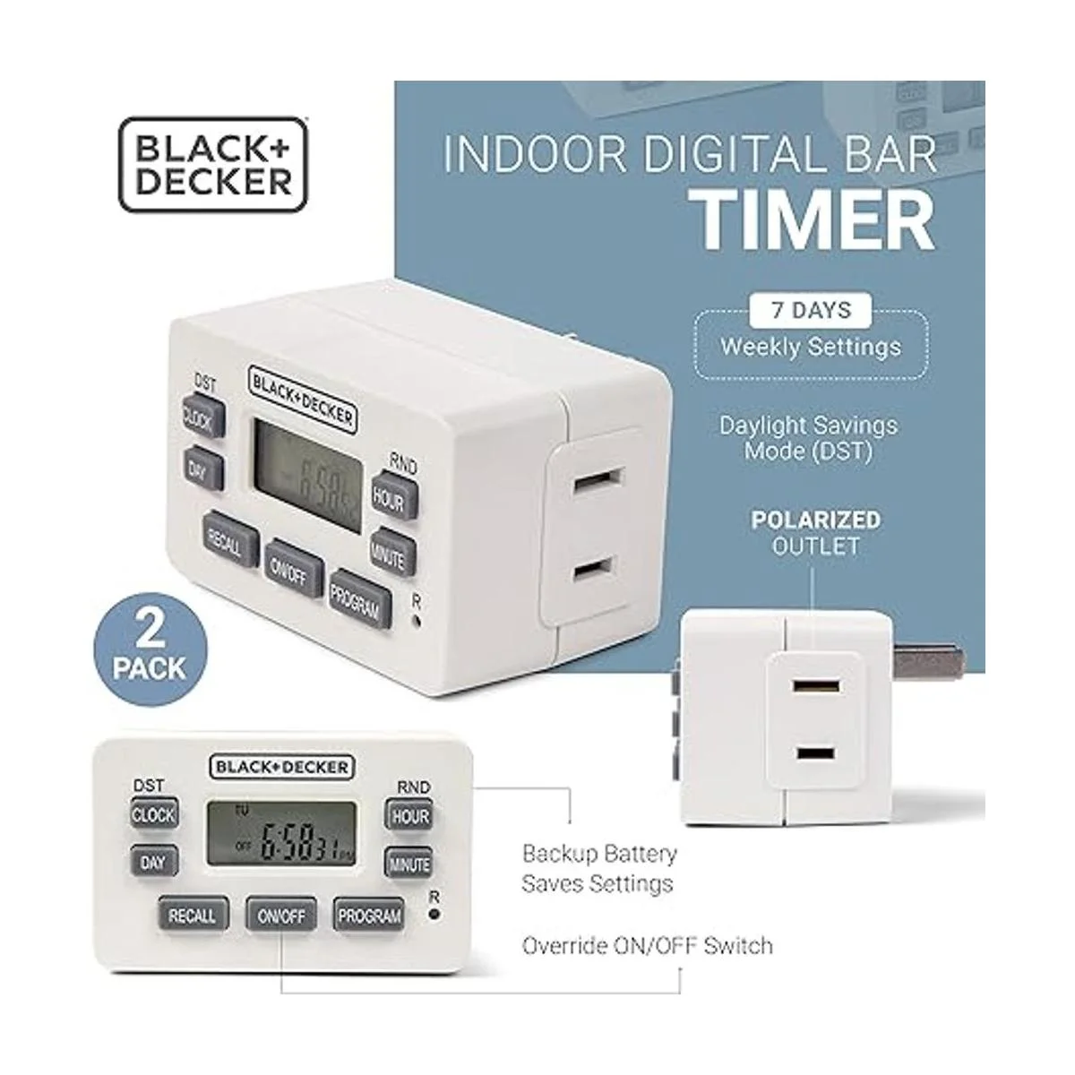 BLACKDECKER Temporizadores de luz programables para_3