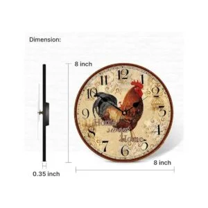 TAHEAT Reloj de pared de gallo de granja funciona con_6