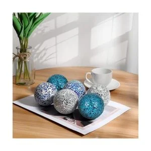 Juego de 6 bolas decorativas 2.4 in mosaico de cristal_4