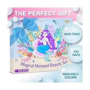 TOYLI Juego de maquillaje lavable de sirena para niños_5