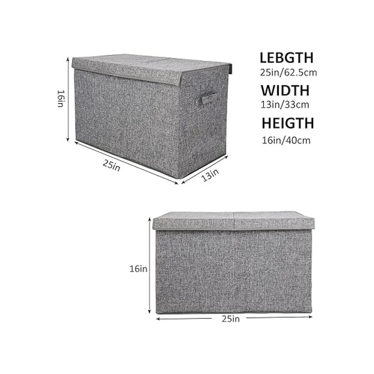 Caja de juguetes grande con tapa plegable resistente_4