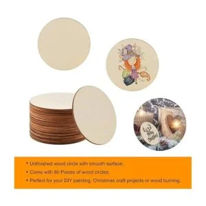 80 piezas de 4 pulgadas sin terminar círculos de madera en_3