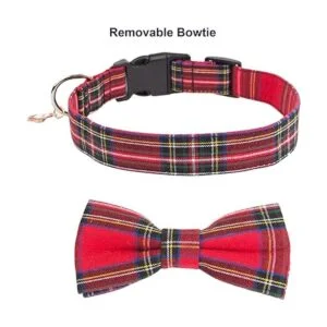 PTDECOR Collar de Navidad para perro con lazo collares_4