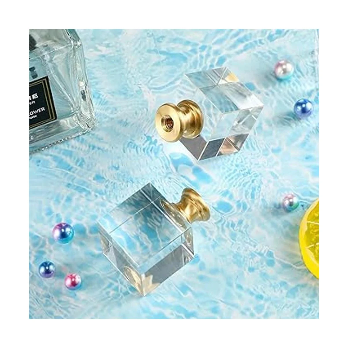 2 piezas de lámpara de cristal de cubo Finial transparente_4