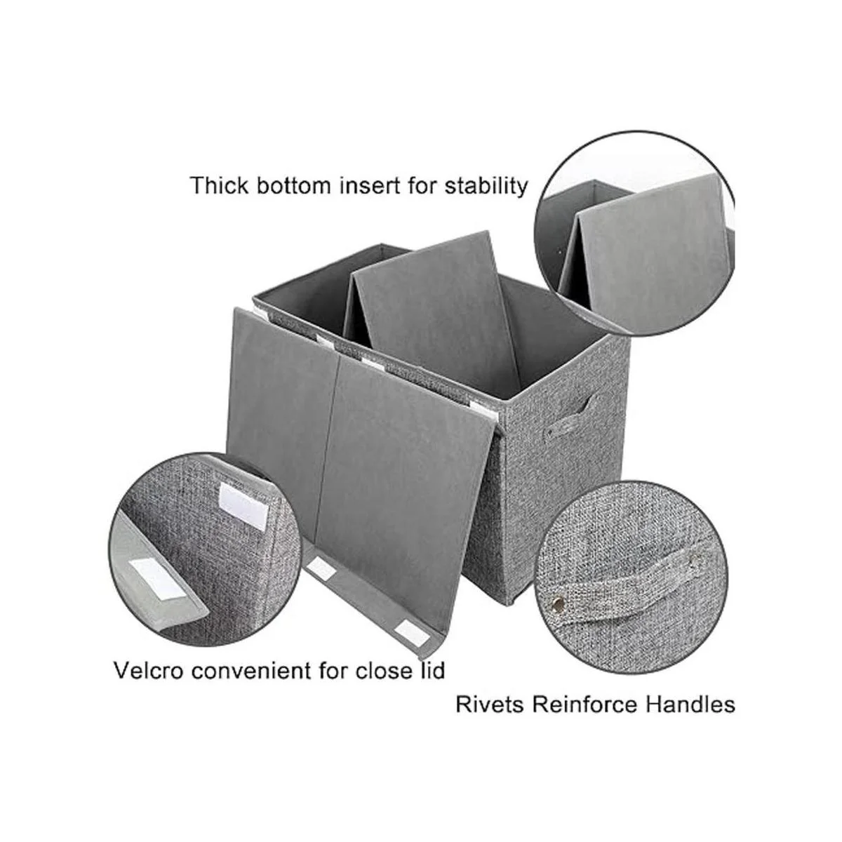 Caja de juguetes grande con tapa plegable resistente_3