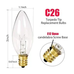 Paquete de 25 bombillas de repuesto de candelabro con_2