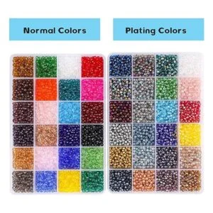 Suhome 4800 cuentas de cristal galvanizadas de 24 colores_6