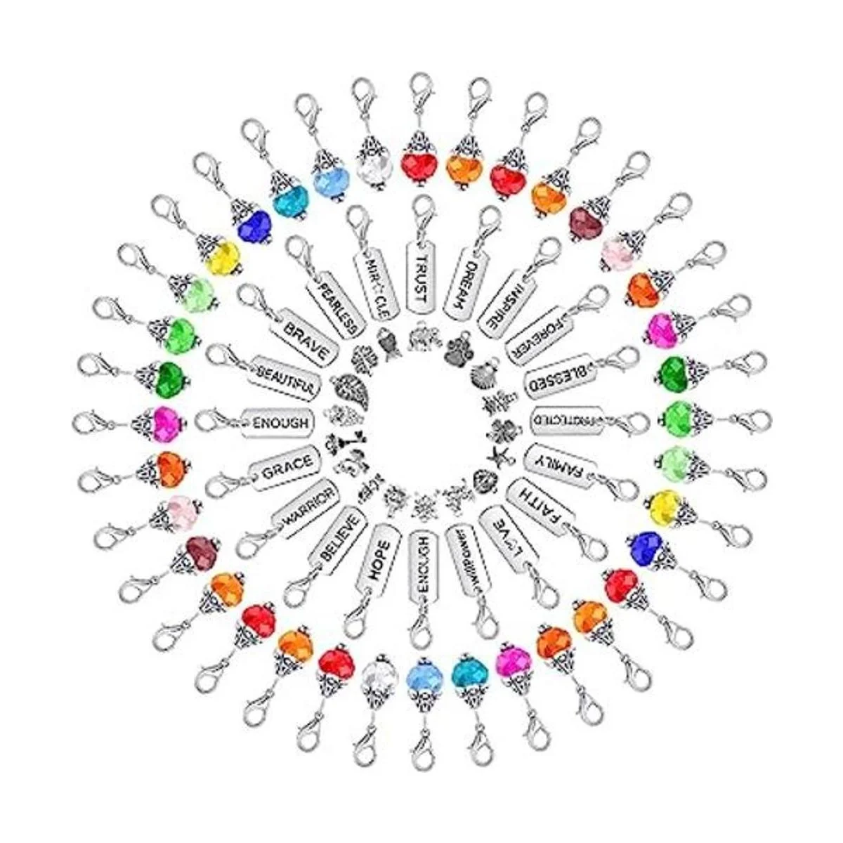 Juego de 110 dijes colgantes de cristal cuentas colgantes_1