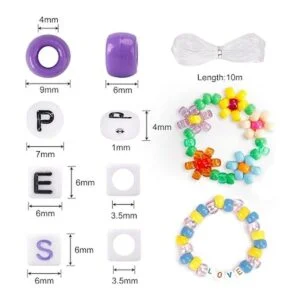 Quefe Juego de 3960 cuentas de pony para hacer pulseras_2