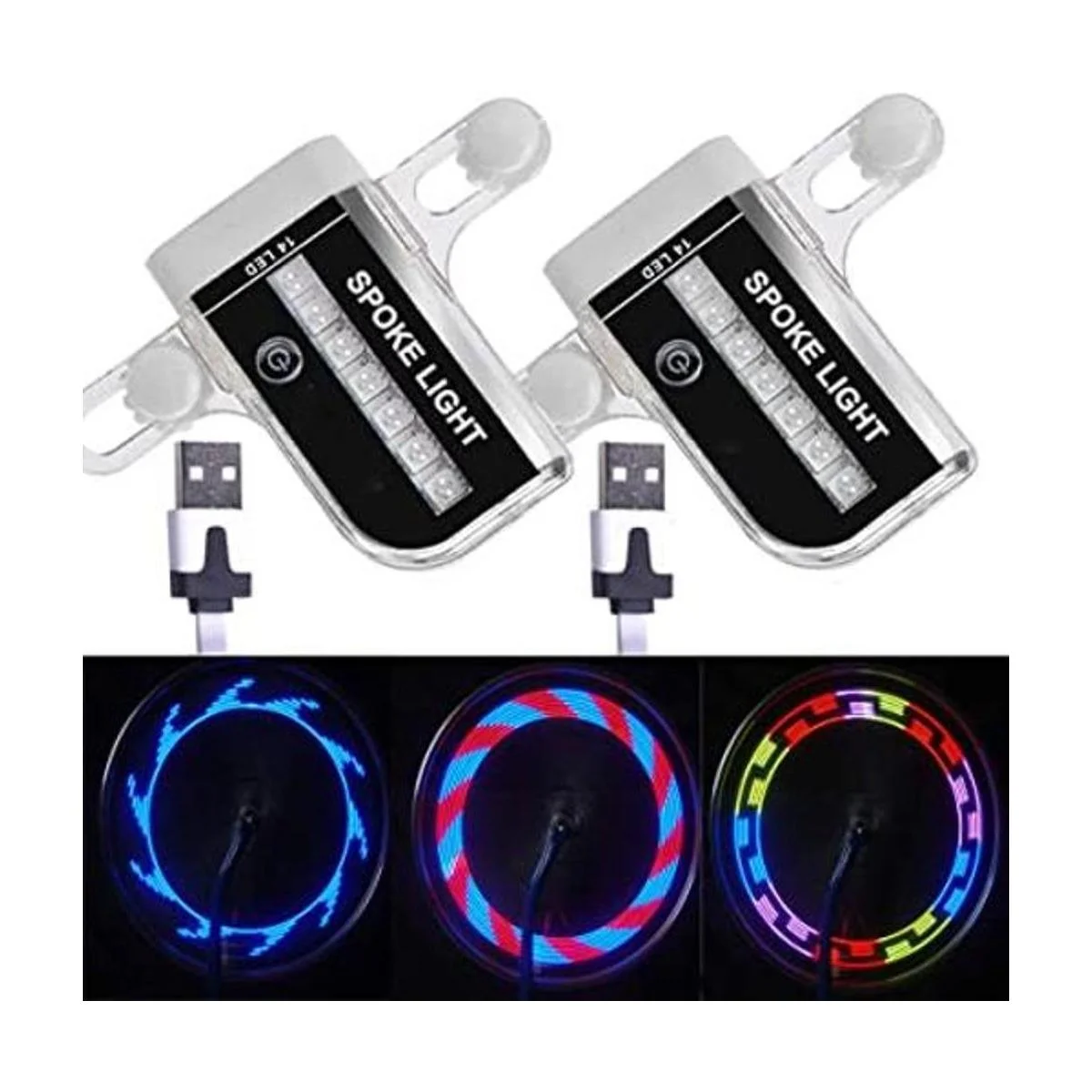 Solhice 2 luces LED recargables para rueda de bicicleta_1