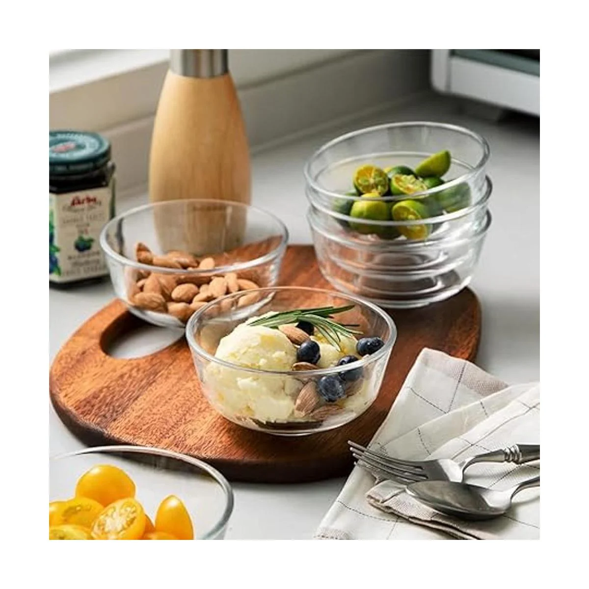 Sweejar Juego de cuencos de vidrio de 8 onzas paquete de_6