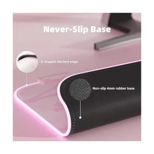 Alfombrilla de mouse LED RGB rosa para juegos 14 modos de_6