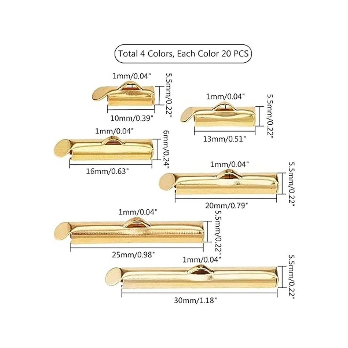 PH PandaHall 480 cierres deslizantes de 4 colores tubos_3