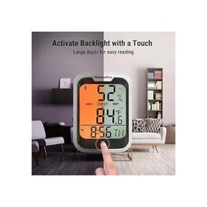 ThermoPro Termómetro higrómetro Bluetooth TP358 con reloj_5