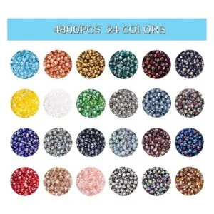 Suhome 4800 cuentas de cristal galvanizadas de 24 colores_3