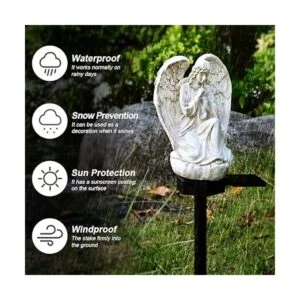 Decoración solar de jardín de ángel guardián luz de_2