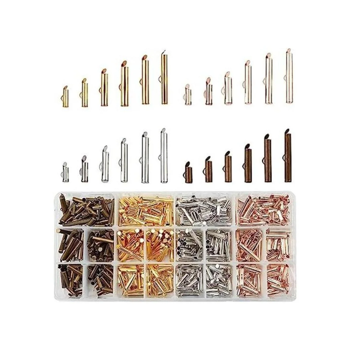 PH PandaHall 480 cierres deslizantes de 4 colores tubos_1