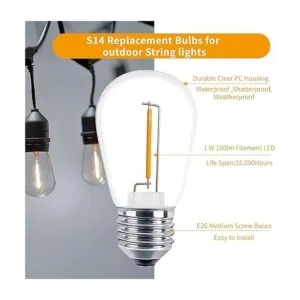 Paquete de 24 bombillas LED S14 de repuesto Meconard_4