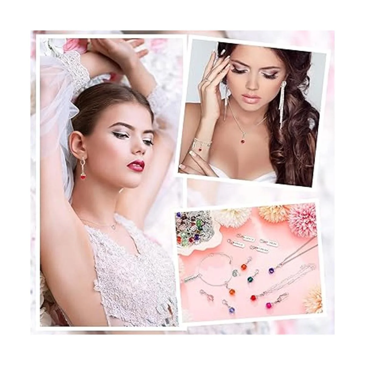 Juego de 110 dijes colgantes de cristal cuentas colgantes_5