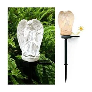 Decoración solar de jardín de ángel guardián luz de_1