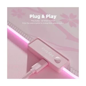 Alfombrilla de mouse LED RGB rosa para juegos 14 modos de_5
