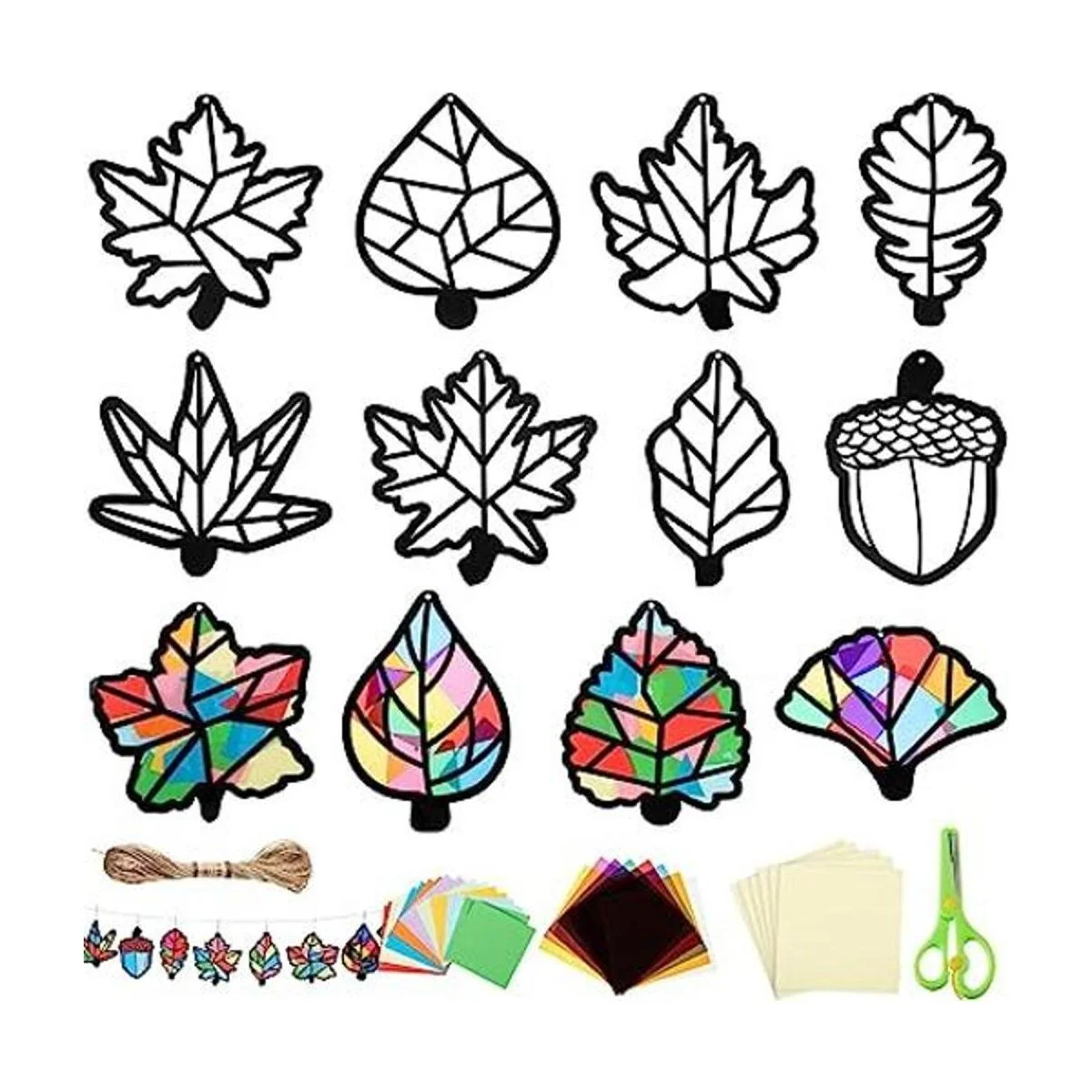 12 piezas de papel de Acción de Gracias para niños kit de_1