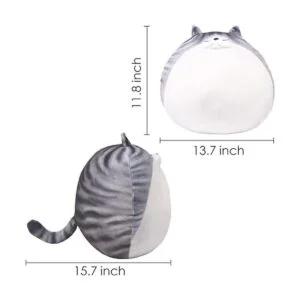 ARELUX Almohada de felpa de gato gordito de 15.7 pulgadas_3
