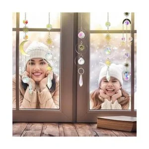 Atrapa solar colgante de 6 piezas de cristales coloridos_5