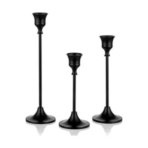 Romadedi Portavelas de color negro mate juego de 3_1