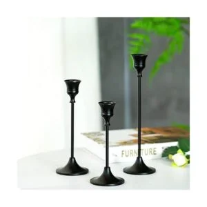 Romadedi Portavelas de color negro mate juego de 3_3